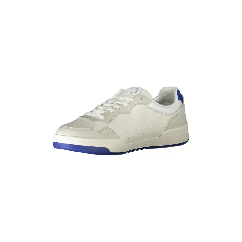 Scarpe Sneakers Uomo Bianche con Dettagli Blu Royal Bianco miniatura 3