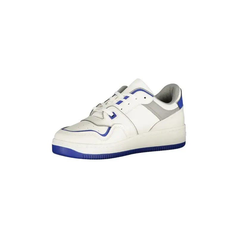 Scarpe Sneakers Uomo Bianche con Dettagli Blu Royal Bianco miniatura 3