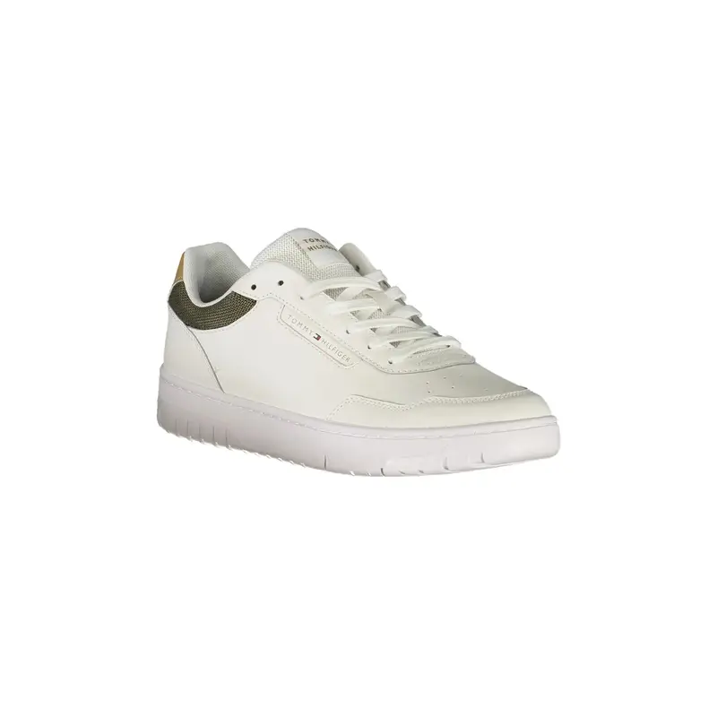 Scarpe Sneakers Uomo Bianche con Dettagli Verde e Beige Bianco miniatura 2