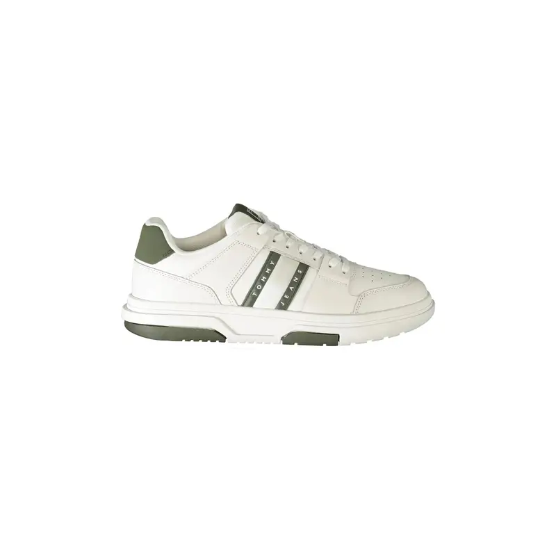 Scarpe Sneakers Uomo Bianche con Dettagli Verdi Bianco
