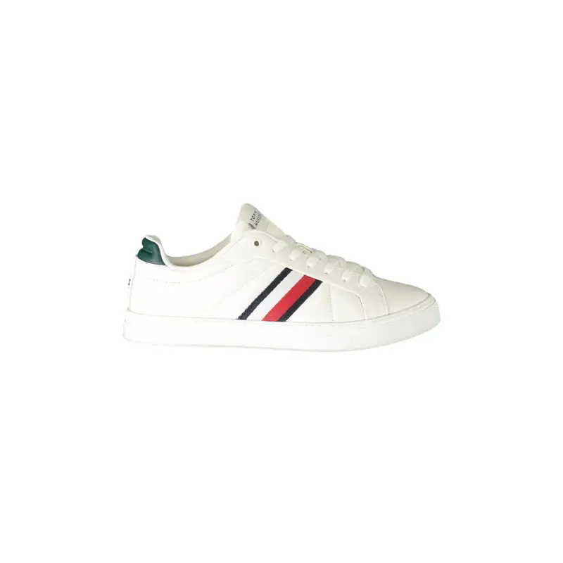 Scarpe Sneakers Uomo Bianche con Dettagli Verdi Bianco