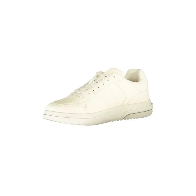 Scarpe Sneakers Uomo Bianche con Lacci e Logo Bianco miniatura 3