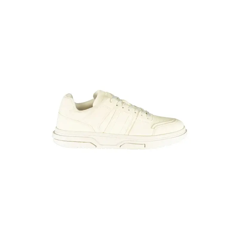 Scarpe Sneakers Uomo Bianche con Lacci e Logo Bianco