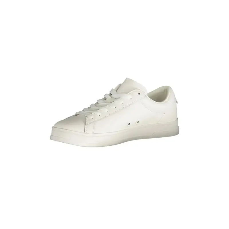 Scarpe Sneakers Uomo Bianche con Lacci e Logo Bianco miniatura 3