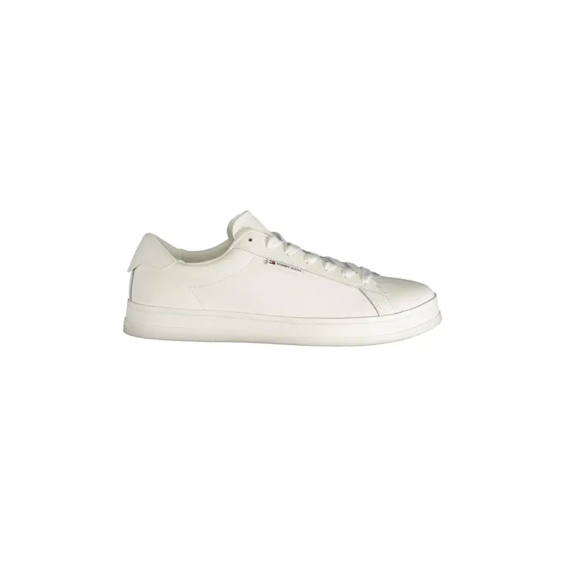 Scarpe Sneakers Uomo Bianche con Lacci e Logo Bianco