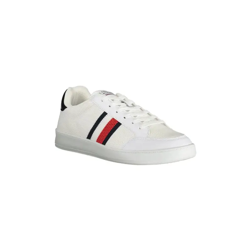 Scarpe Sneakers Uomo Bianche con Lacci e Logo Bianco miniatura 2