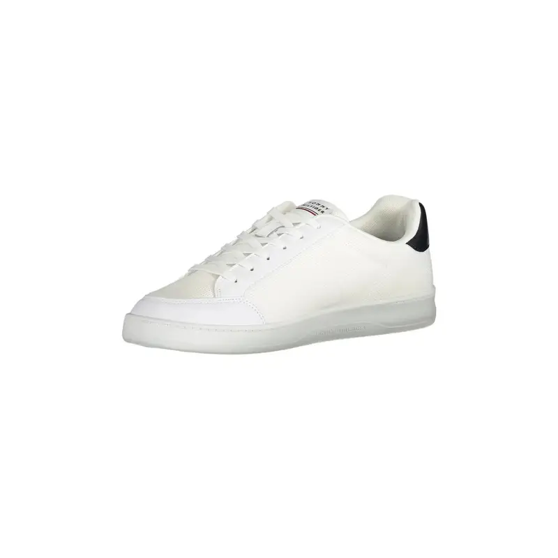 Scarpe Sneakers Uomo Bianche con Lacci e Logo Bianco miniatura 3