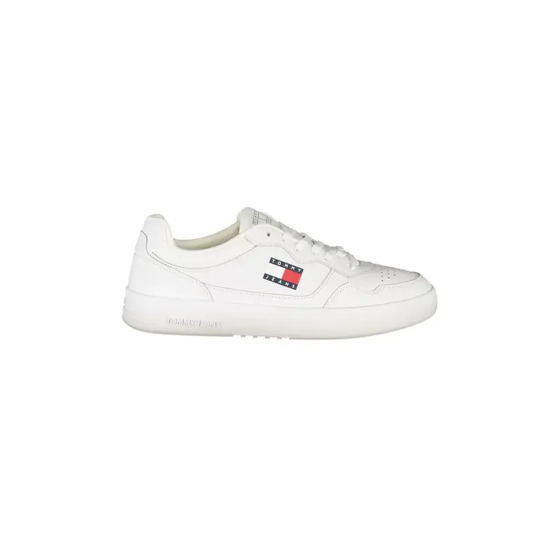 Scarpe Sneakers Uomo Bianche con Plantare Removibile e Logo Bianco