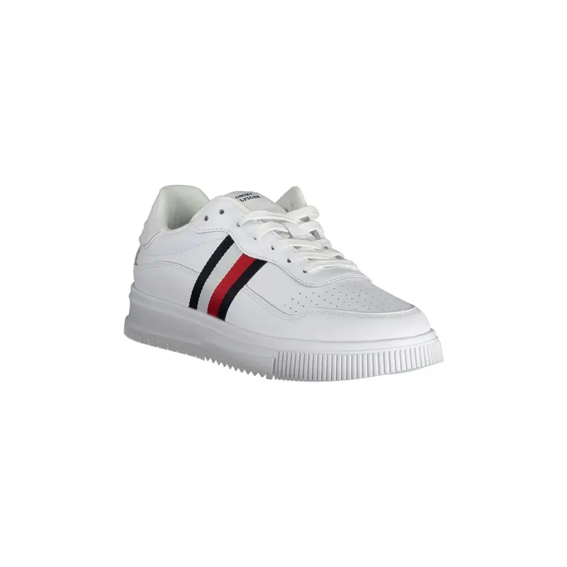 Scarpe Sneakers Uomo Bianche con Ricamo e Logo Bianco miniatura 3