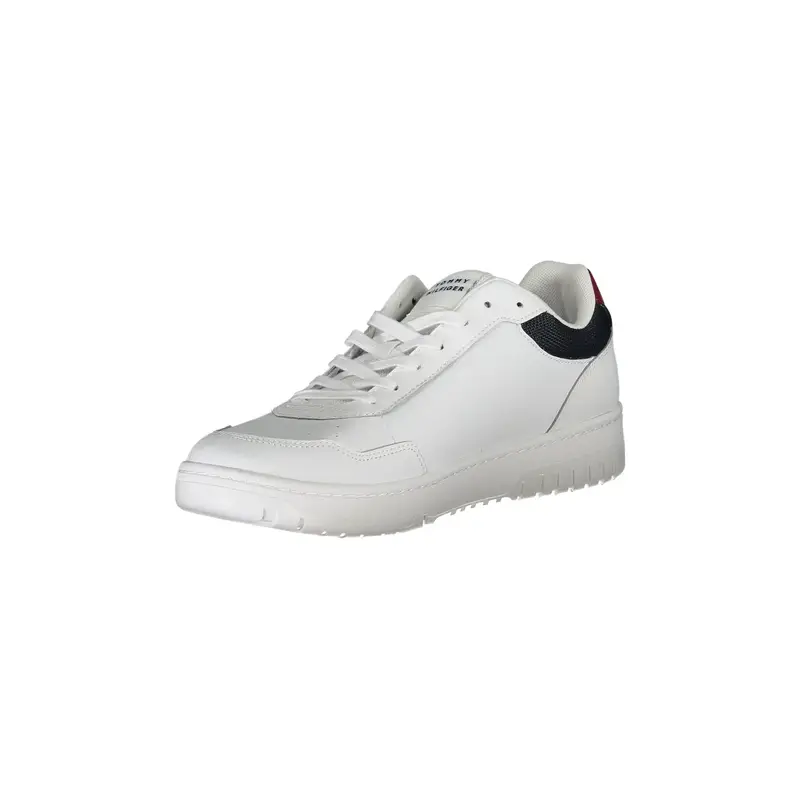 Scarpe Sneakers Uomo Bianche in Pelle con Dettagli a Contrasto Bianco miniatura 3