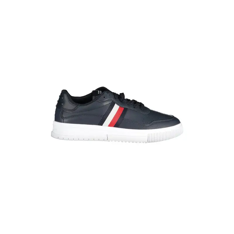 Scarpe Sneakers Uomo Blu con Dettagli a Contrasto e Ricamo