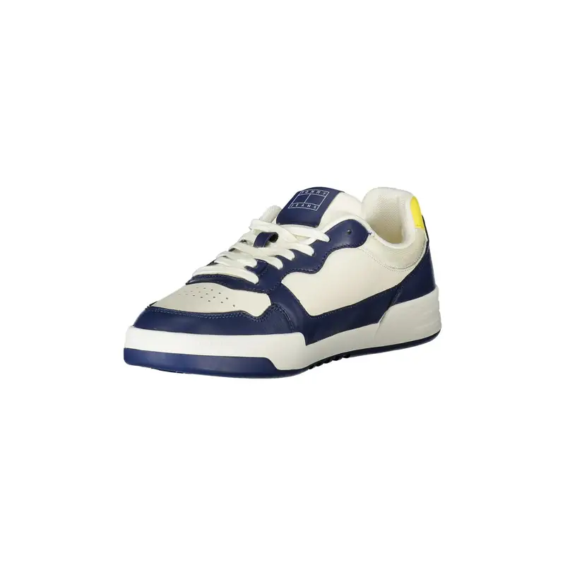 Scarpe Sneakers Uomo Blu con Dettagli Giallo e Bianco miniatura 3