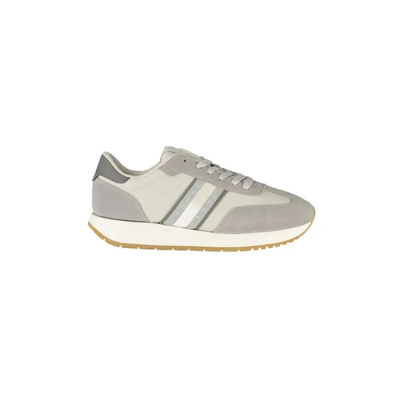 Scarpe Sneakers Uomo Grigie con Dettagli a Contrasto Grigio