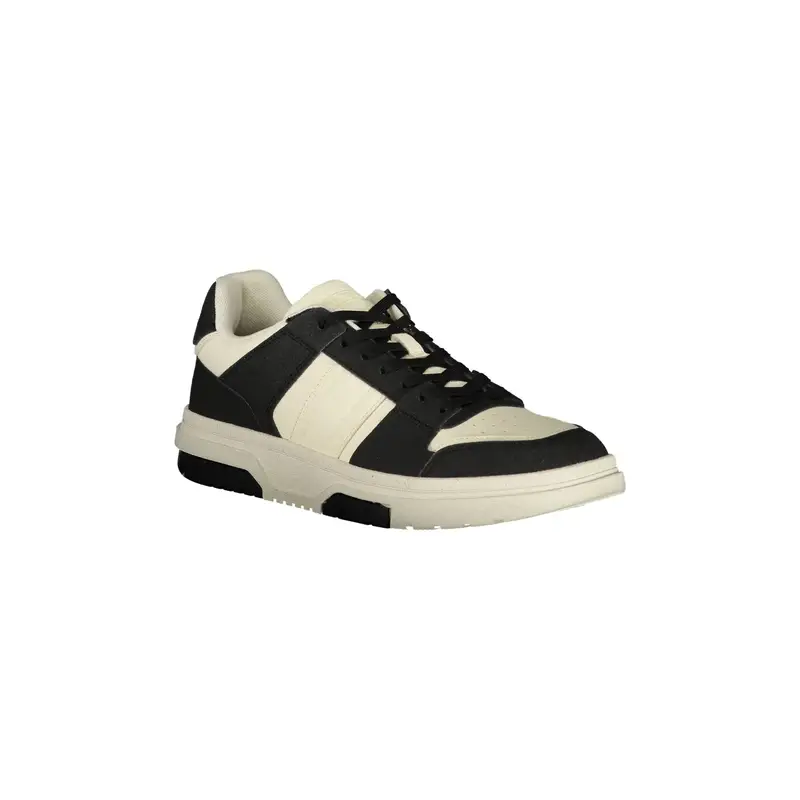 Scarpe Sneakers Uomo Nere con Lacci e Logo Nero miniatura 2
