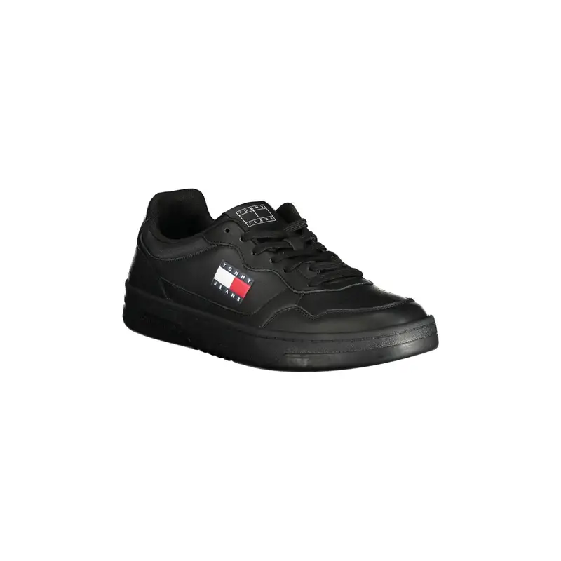Scarpe Sneakers Uomo Nere con Logo e Plantare Removibile Nero miniatura 2