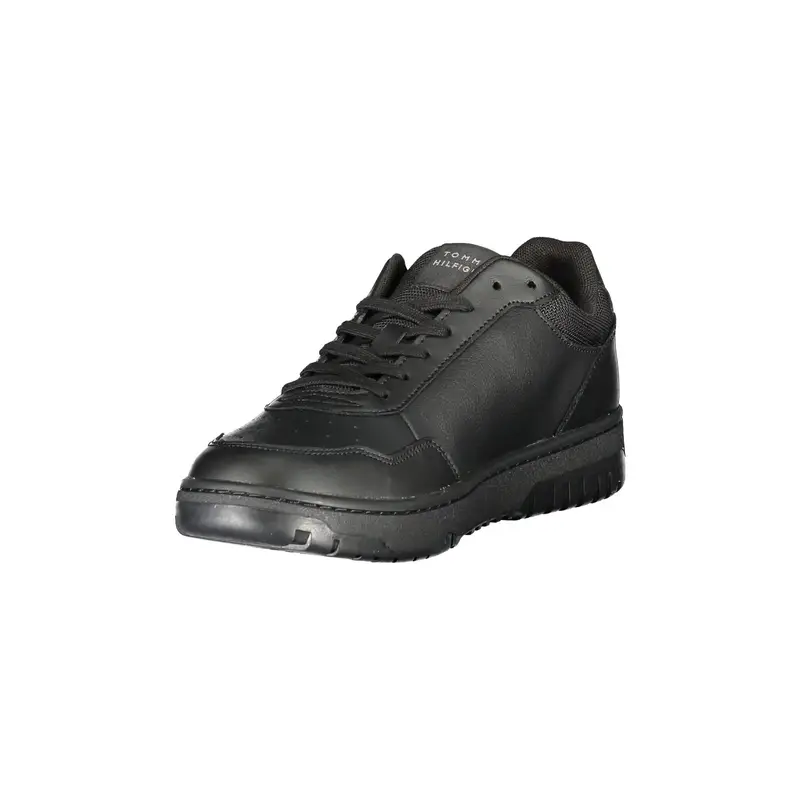 Scarpe Sneakers Uomo Nere con Logo e Plantare Removibile Nero miniatura 3