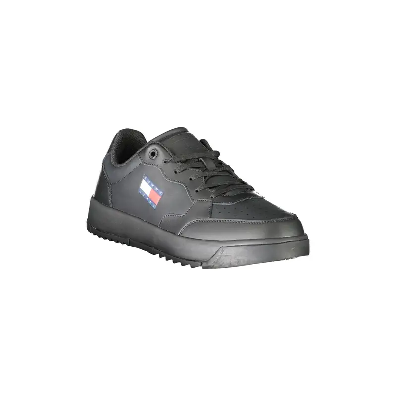 Scarpe Sneakers Uomo Nere con Stampa e Logo Nero miniatura 2