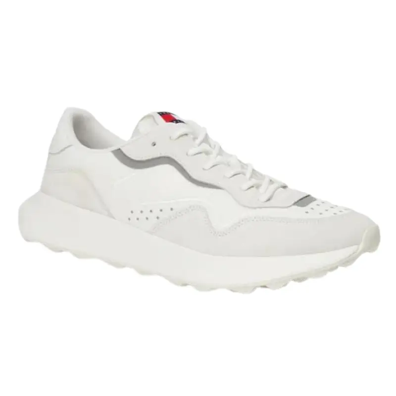 Tommy Hilfiger Scarpe sportive da uomo Runner Mix EM0EM01381 Ybl bianco taglia 46 46 bianco