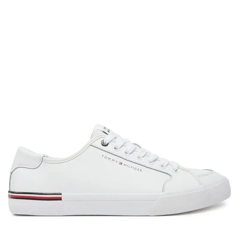 Scarpe sportive Tommy Hilfiger Core Corporate Vulc Leather FM0FM05399 Bianco