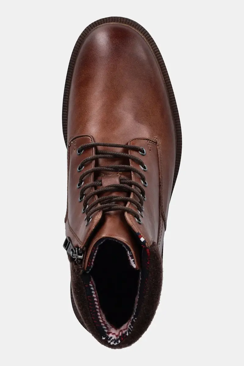 scarponi da trekking in pelle CLEATED HILFIGER W LTH BOOT uomo colore marrone FM0FM05562 miniatura 4