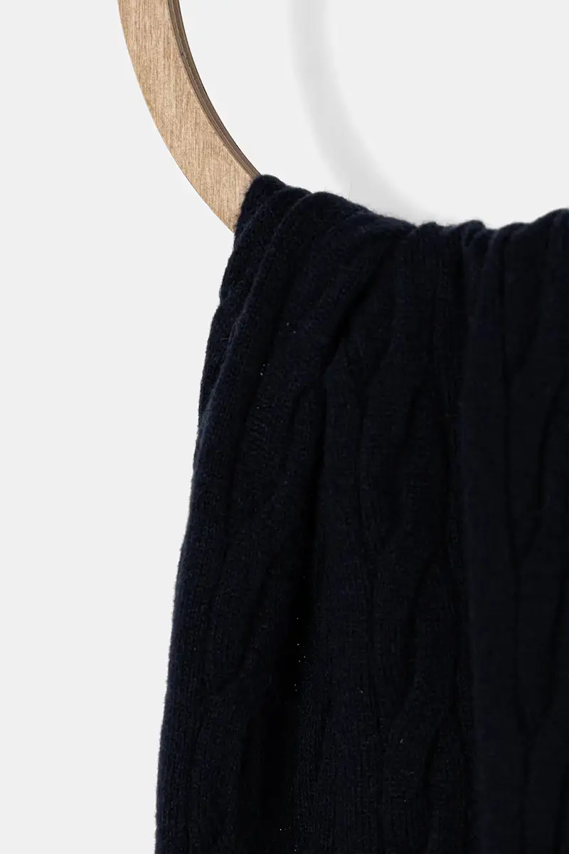 scialle con lana colore blu navy AM0AM13596 miniatura 2