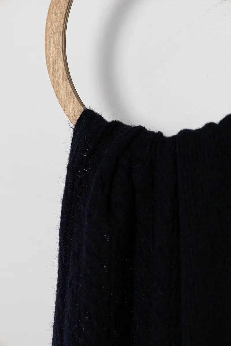 scialle con lana colore blu navy AW0AW17788 miniatura 2