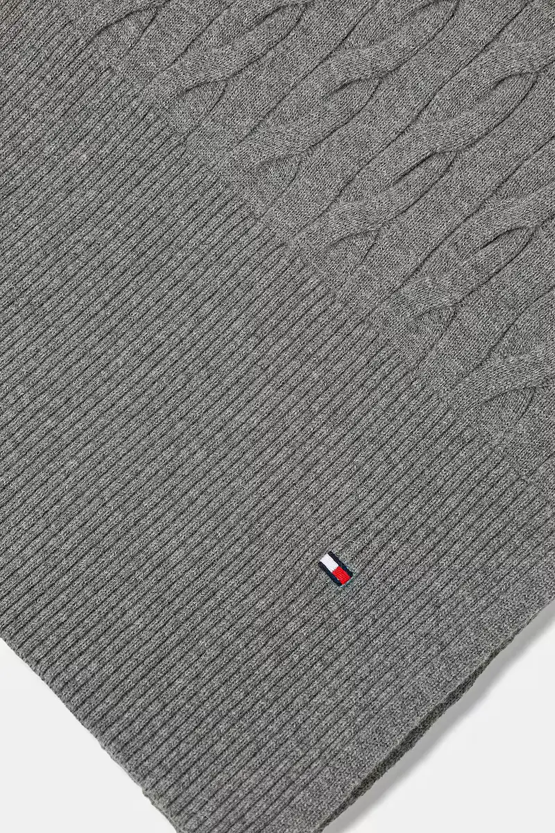 scialle con lana colore grigio AM0AM13596 miniatura 3