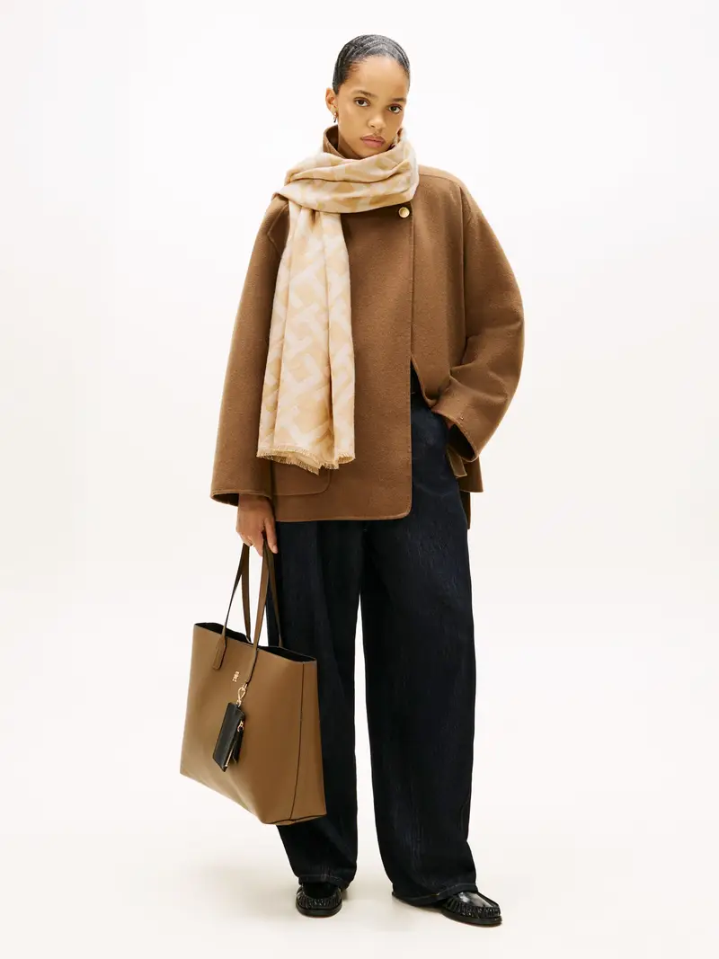 Sciarpa camello / écru miniatura 3