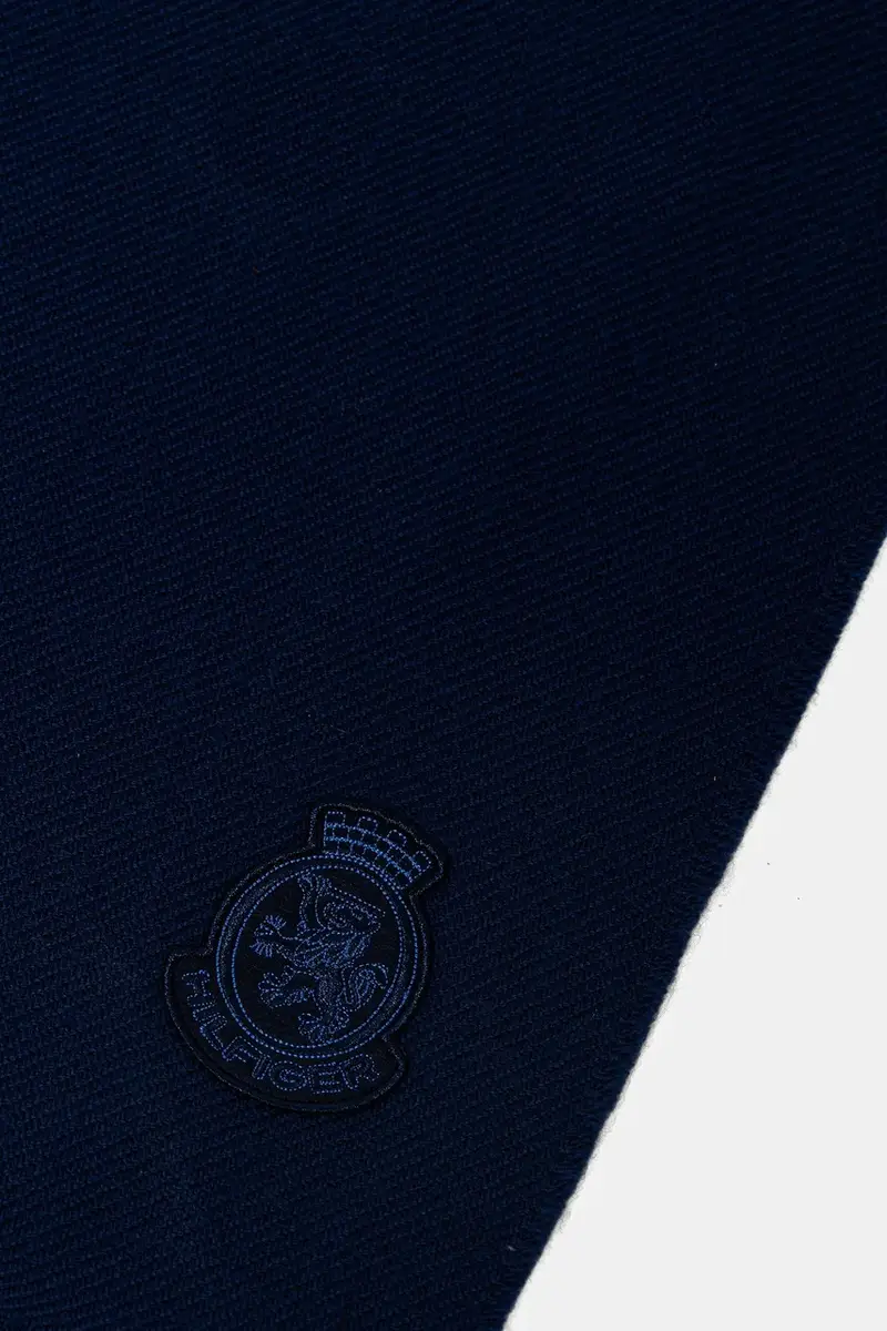 sciarpa in lana uomo colore blu navy con applicazione AM0AM13789 miniatura 3