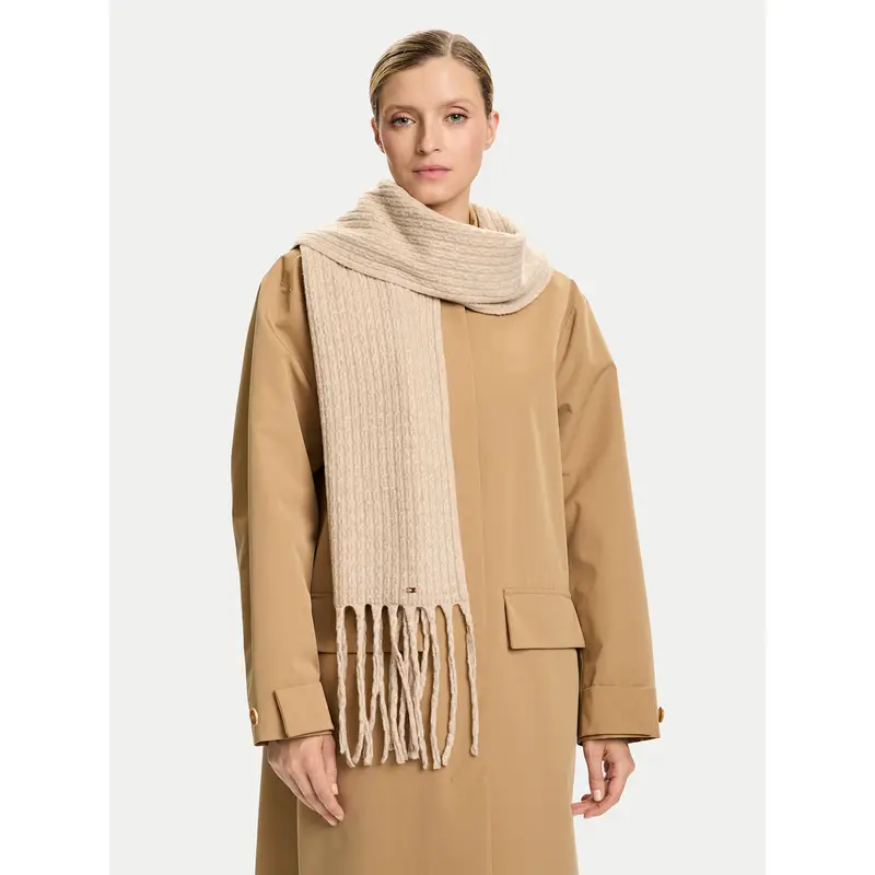 Sciarpa Tommy Hilfiger Cable Enamel AW0AW17793 Beige