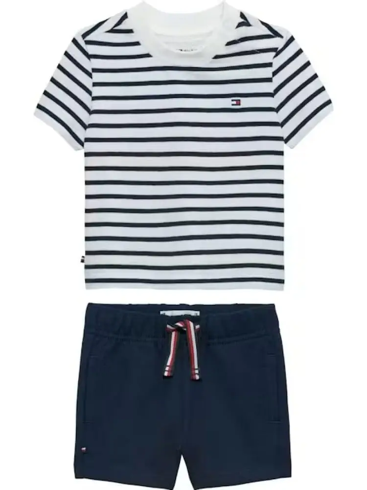 set blu navy neonato mini logo