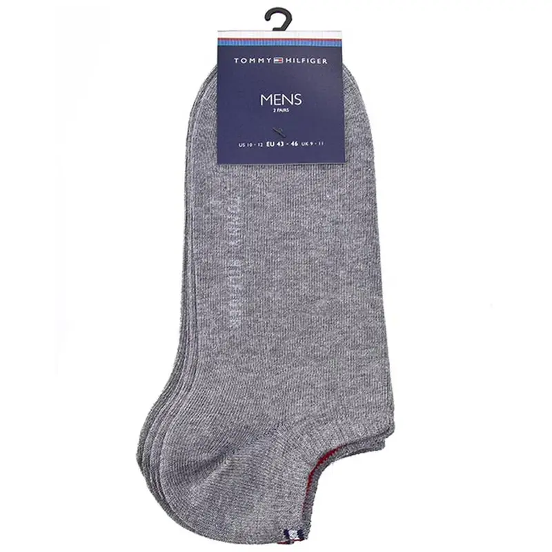 Set di 2 paia di calzini corti da uomo Tommy Hilfiger 342023001 Grigio