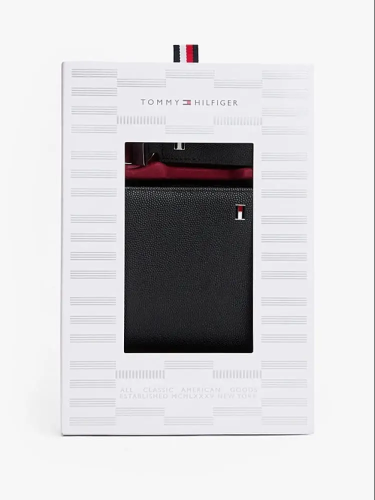 set porta carte e portachiavi in pelle nera