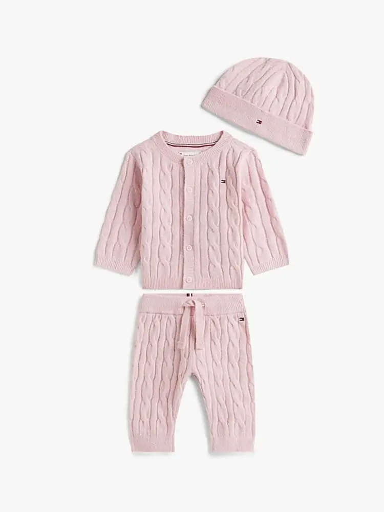 set rosa neonata mini logo