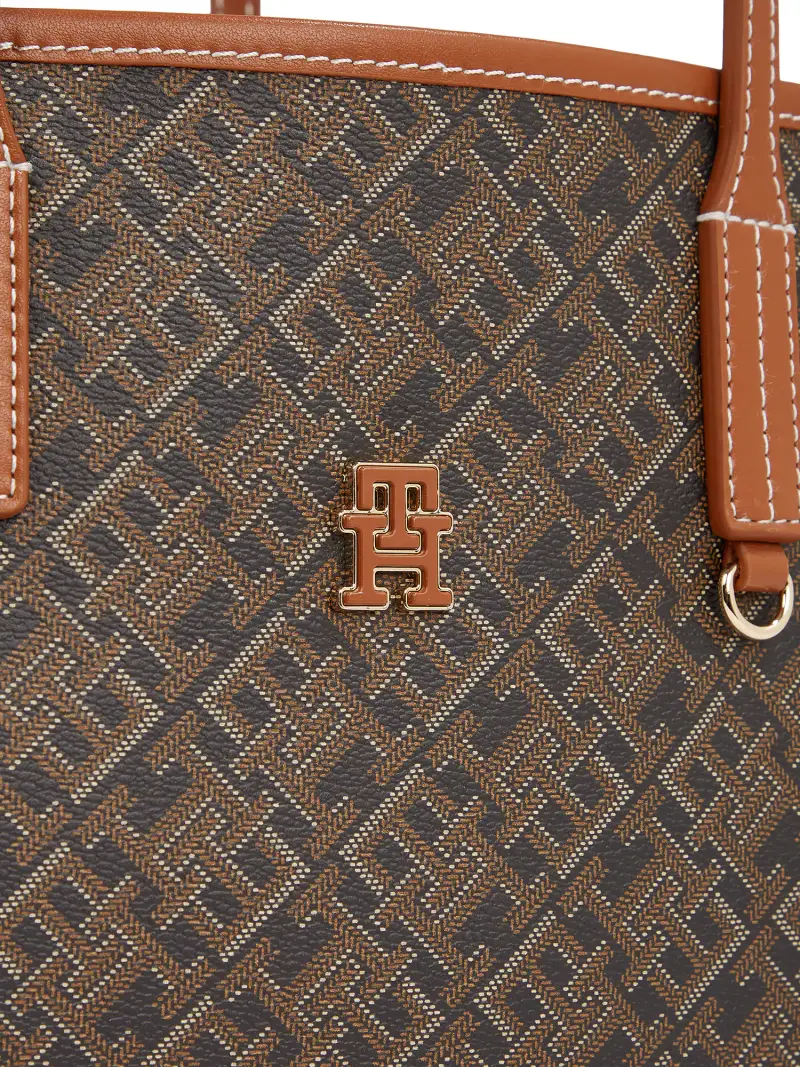 Shopper cognac / terra d ombra / nero / bianco miniatura 2