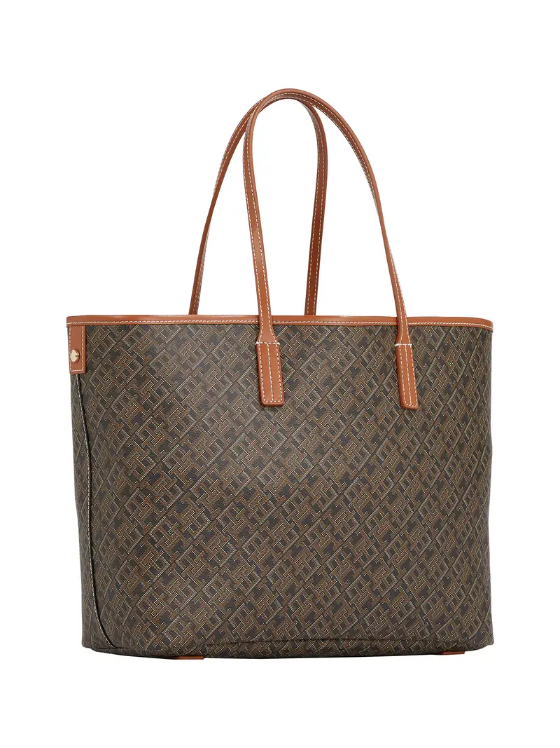 Shopper cognac / terra d ombra / nero / bianco miniatura 3