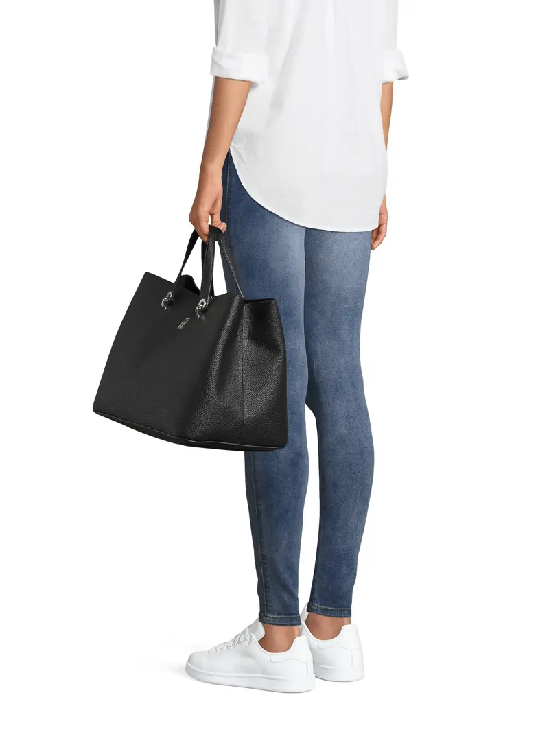 TOMMY HILFIGER Shopper  nero / argento miniatura 3