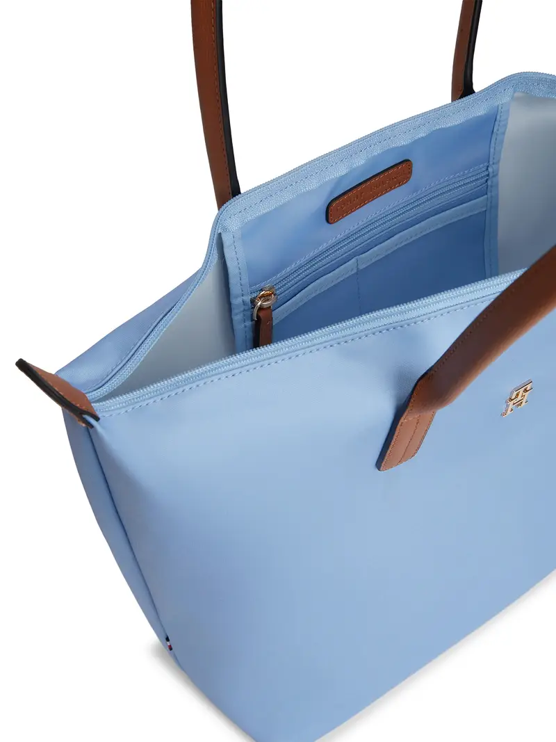 Shopper Popette blu chiaro / cognac miniatura 2