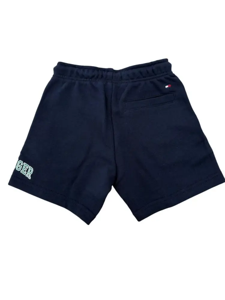 shorts blu navy bambino con logo miniatura 2