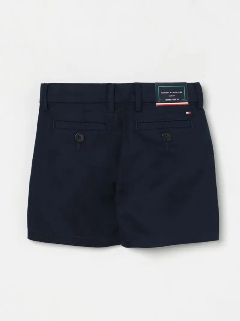 Tommy Hilfiger shorts blu navy bambino in cotone patch logo sul retro miniatura 2