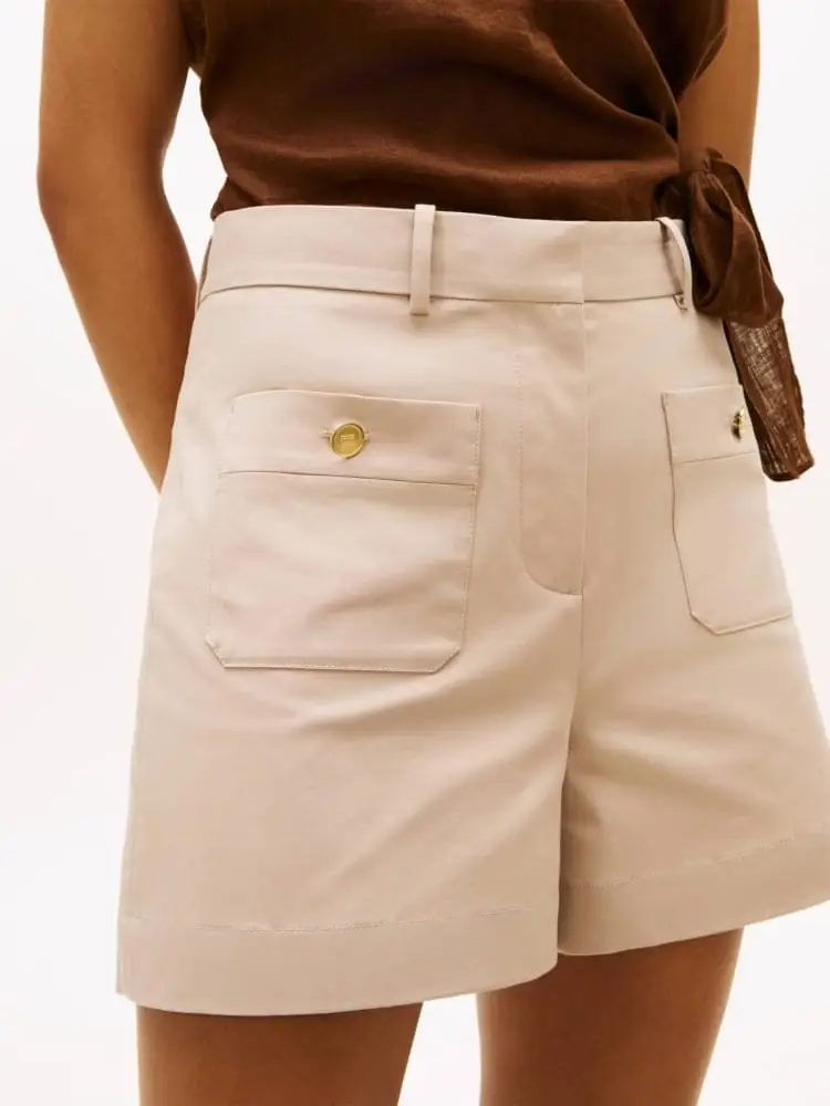 shorts crema donna bootoni con logo