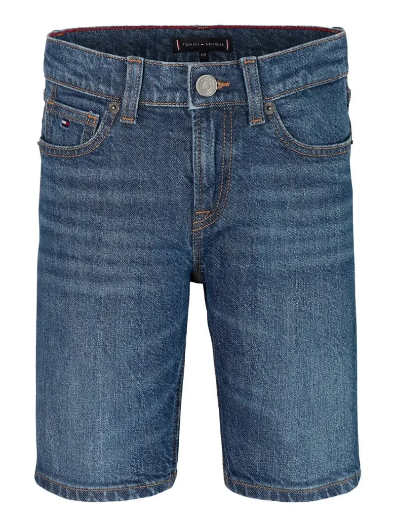 Tommy Hilfiger shorts in denim bambino medium patch logo sul retro