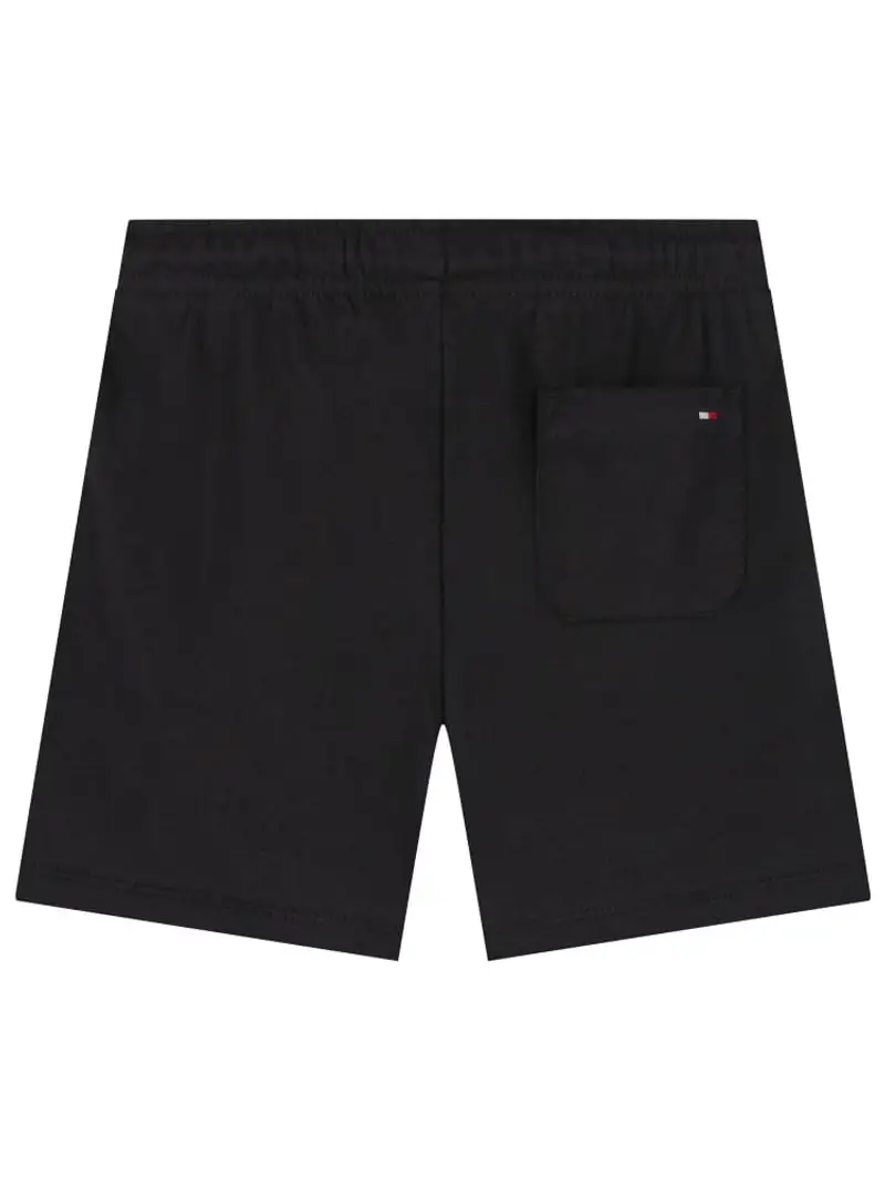 Tommy Hilfiger shorts nero bambino in cotone mini logo lettering sul fondo miniatura 2