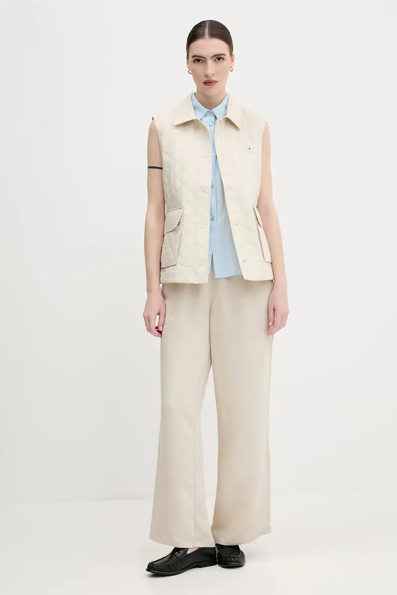 smanicato donna colore beige WW0WW45638 miniatura 2