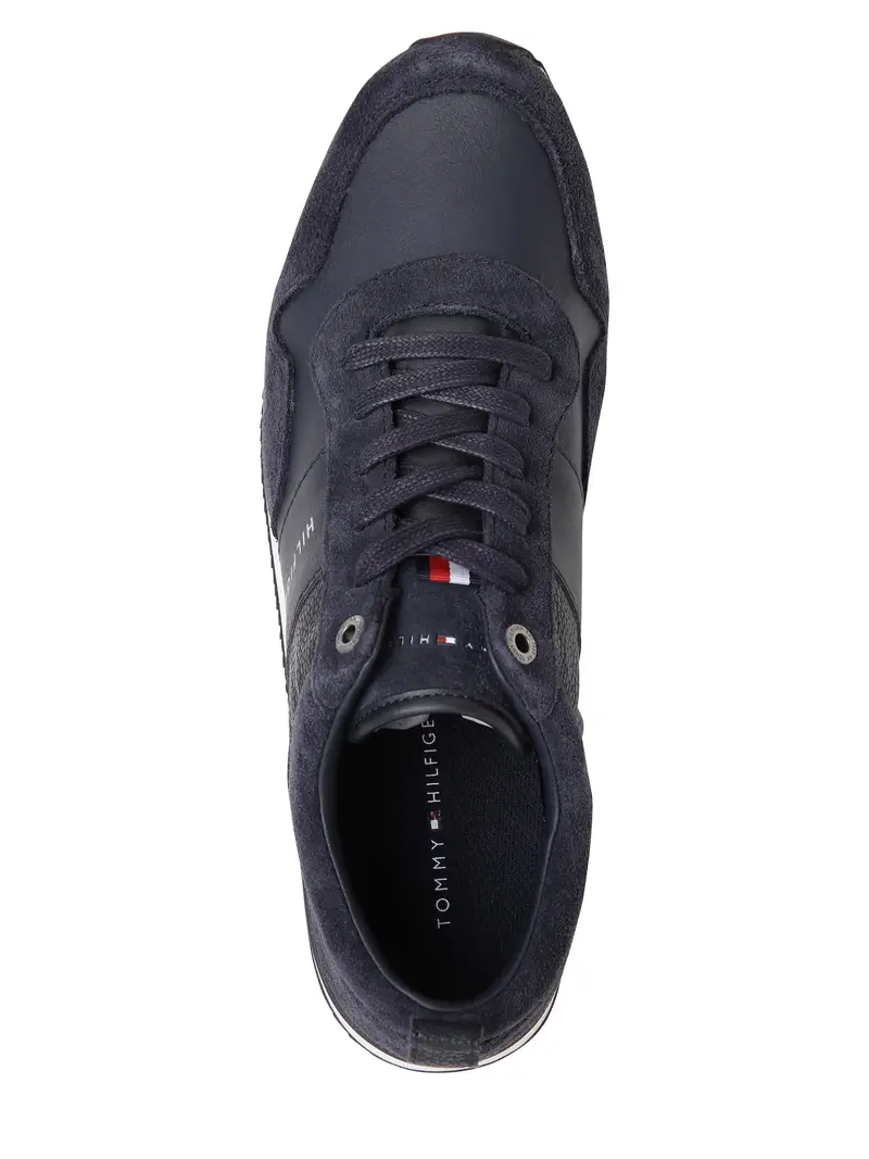 Tommy Hilfiger Sneakers bassa blu notte in pelle miniatura 3