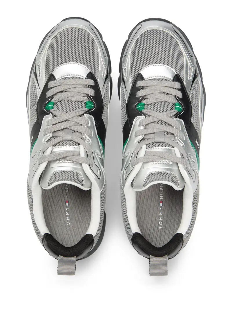 Sneaker bassa grigio / verde / nero / argento miniatura 3