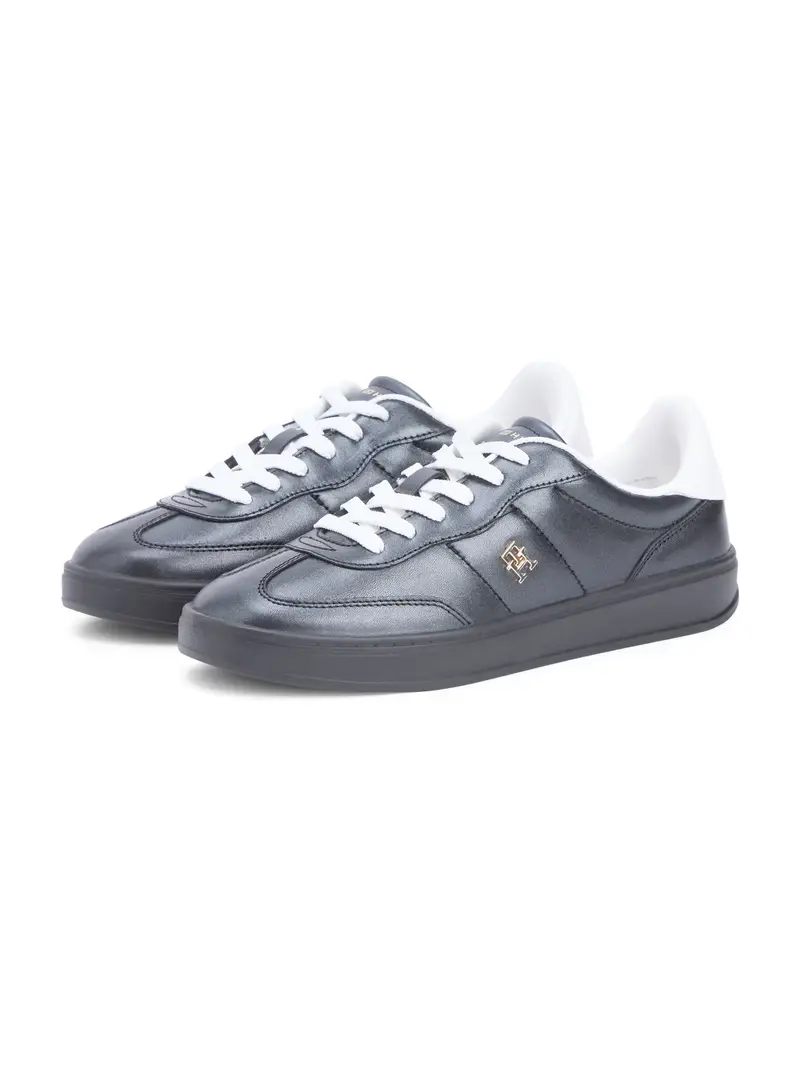 Tommy Hilfiger Sneakers bassa nero e bianco in pelle miniatura 2
