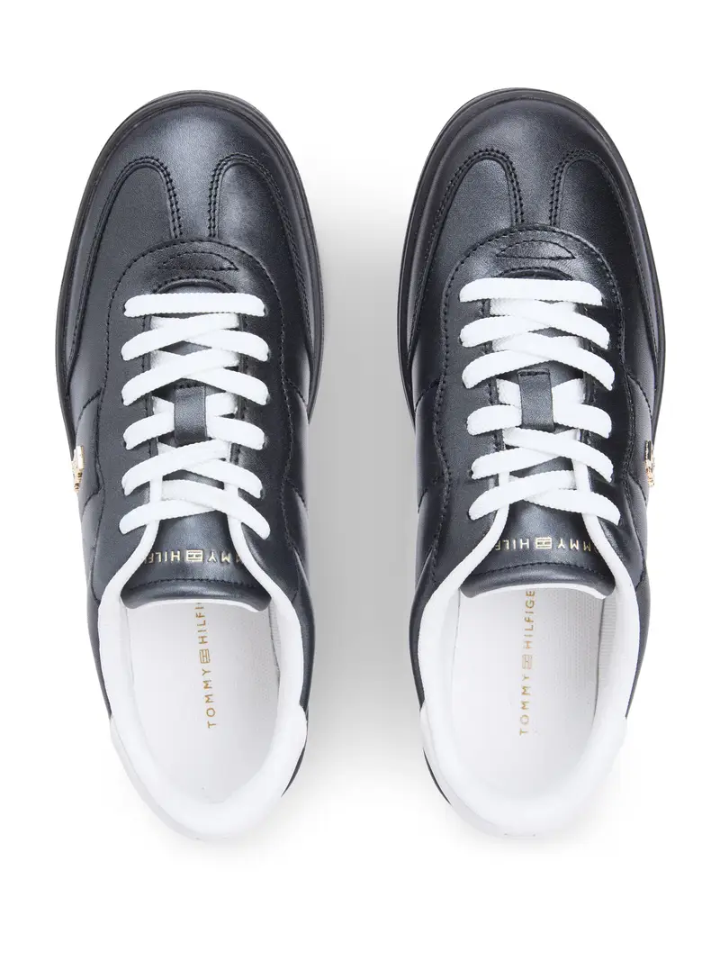 Tommy Hilfiger Sneakers bassa nero e bianco in pelle miniatura 3