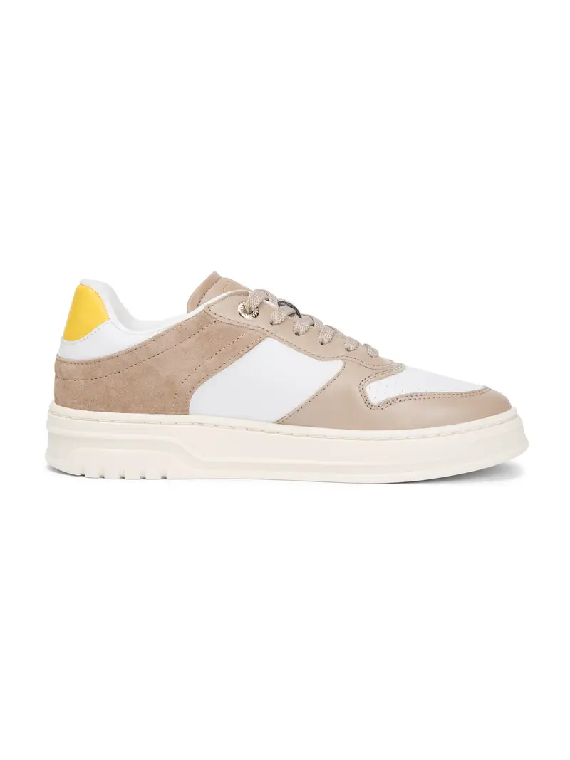 Sneaker bassa marrone / giallo / bianco miniatura 3
