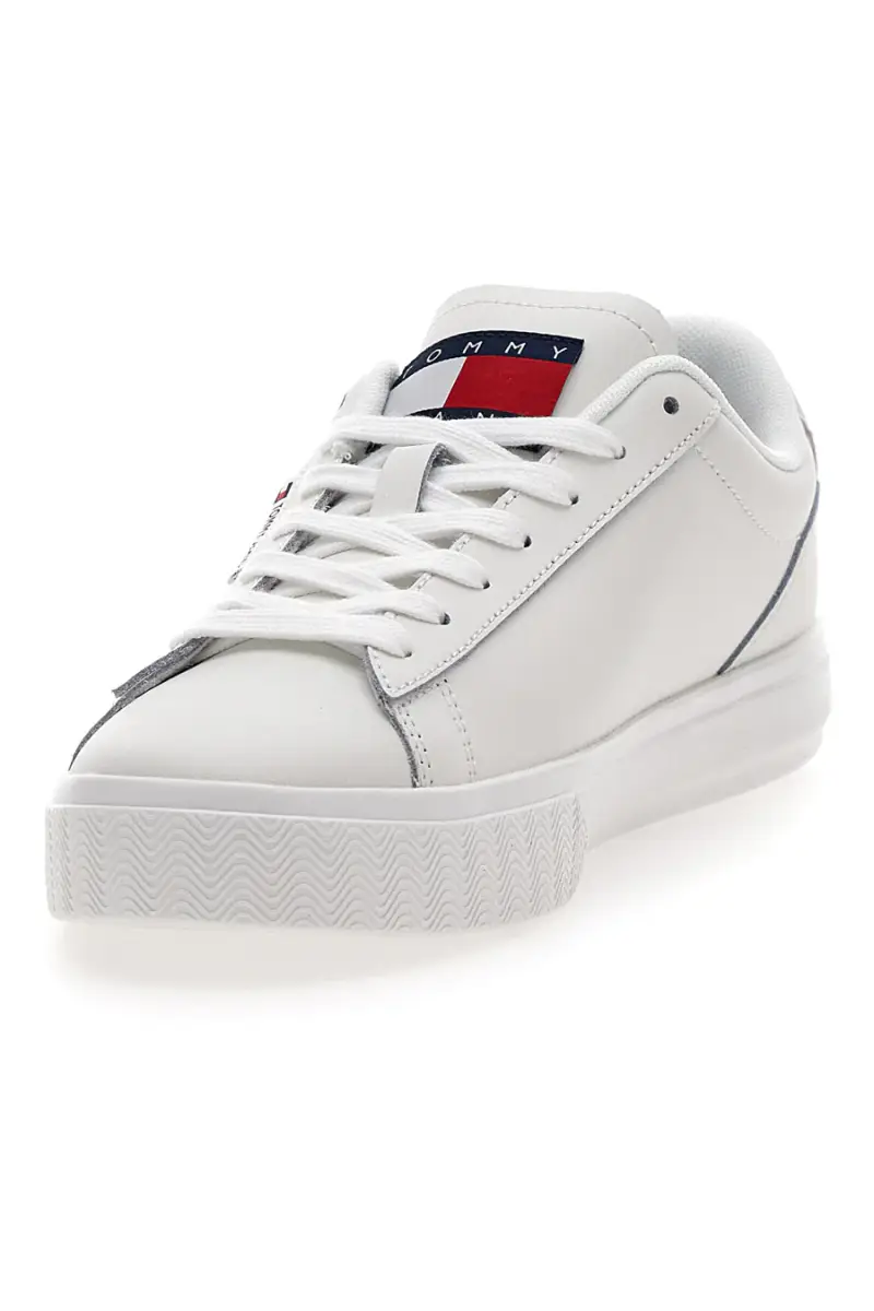 Sneakers Bianche Con Tomaia In Pelle TOMMY JEANS CUPSOLE SNEAKER ESS [ECRU] miniatura 3